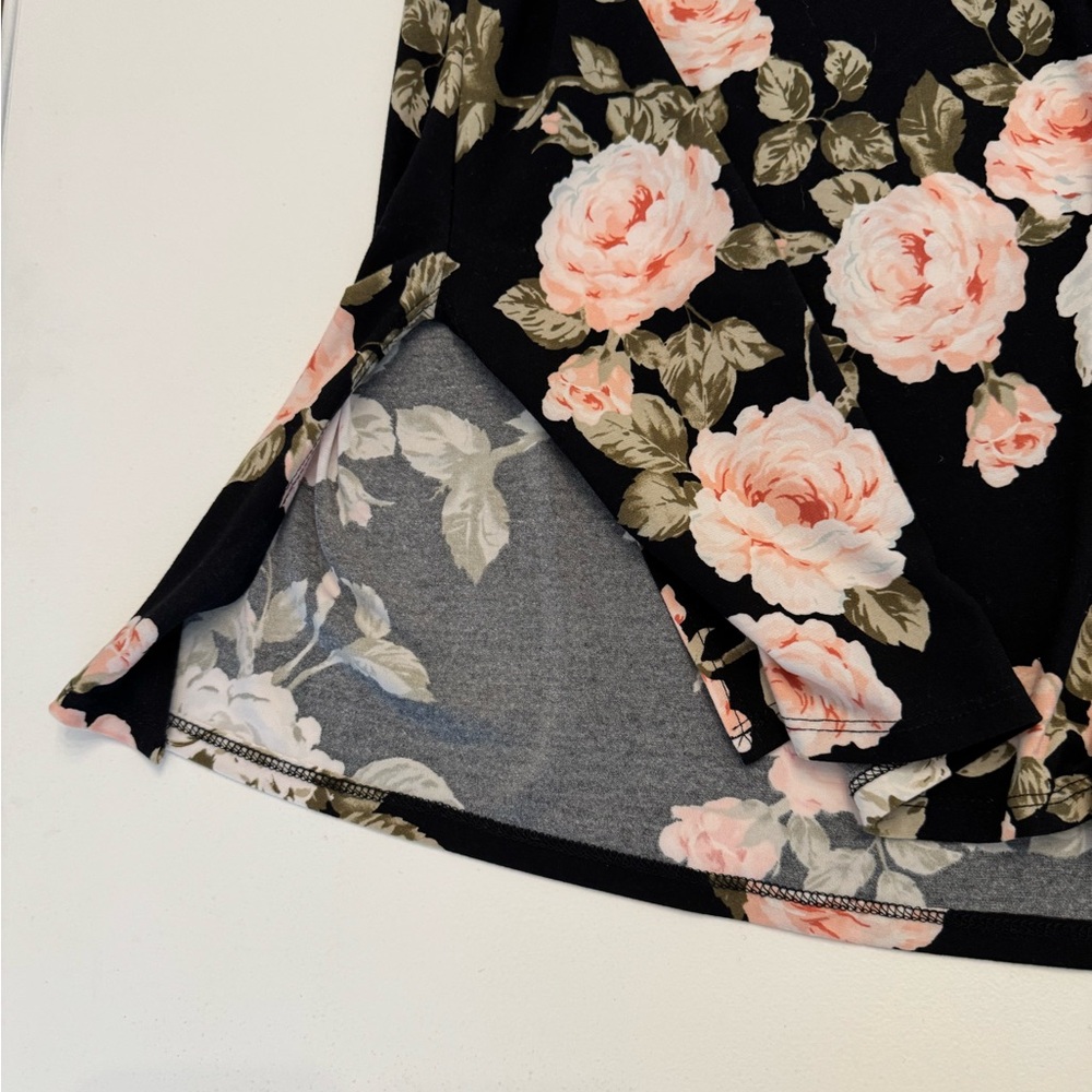 Show Me Your MuMu Black Pink Floral Sleeveless Blouse Oversized Carter Tunic - Picture 4 of 7